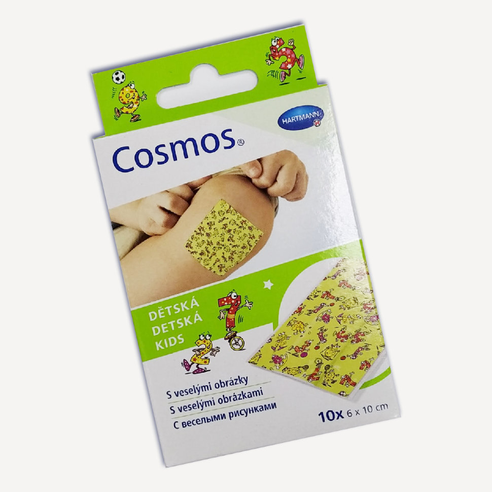  Cosmos® Kids - Пластырь детский с рисунками: размер 6х10 см, 10 шт.