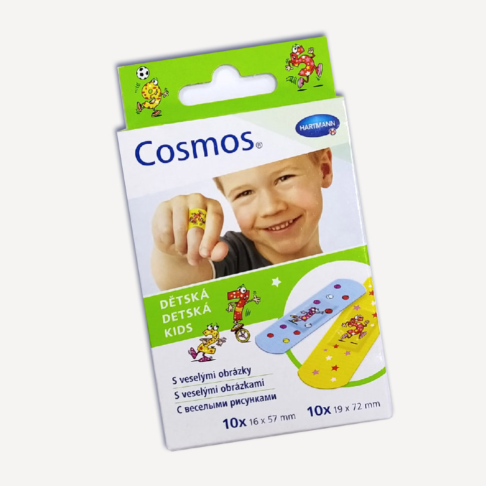 Cosmos® Kids - Пластырь детский с рисунками, пластинки 20 шт., 2 размера